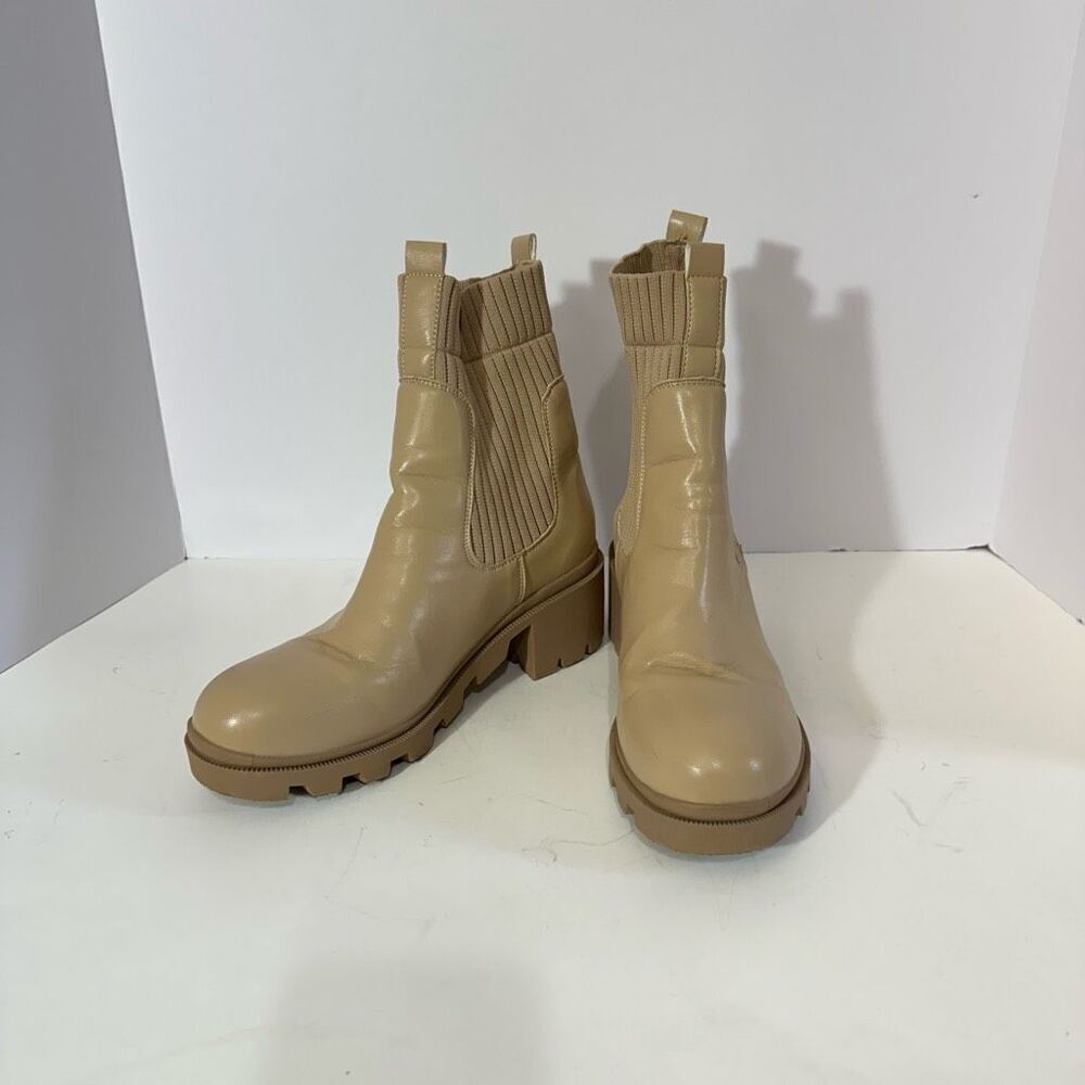 Tan Boots Faux Leather | Size 41